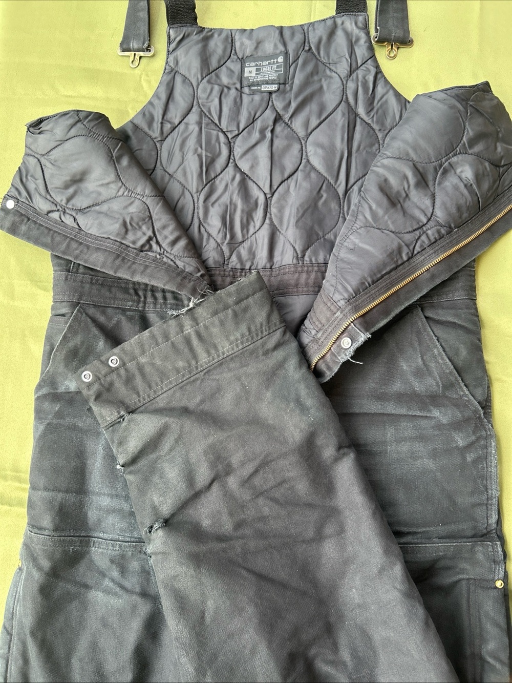 Carhartt Black Workwear Duck Bib Overalls with Zip Pockets - Picture 7 of 9